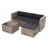 LOUNGEGARNITUR Punta Cana inkl. Abdeckung 3-tlg. - Grau, Kunststoff - Juskys