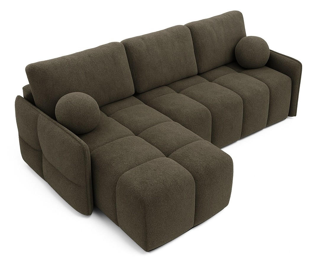 ECKSOFA Taupe MONO Mit Schlaffunktion Und Dekokissen Links - Braun, Textil (220/145cm) - Sepro Meble