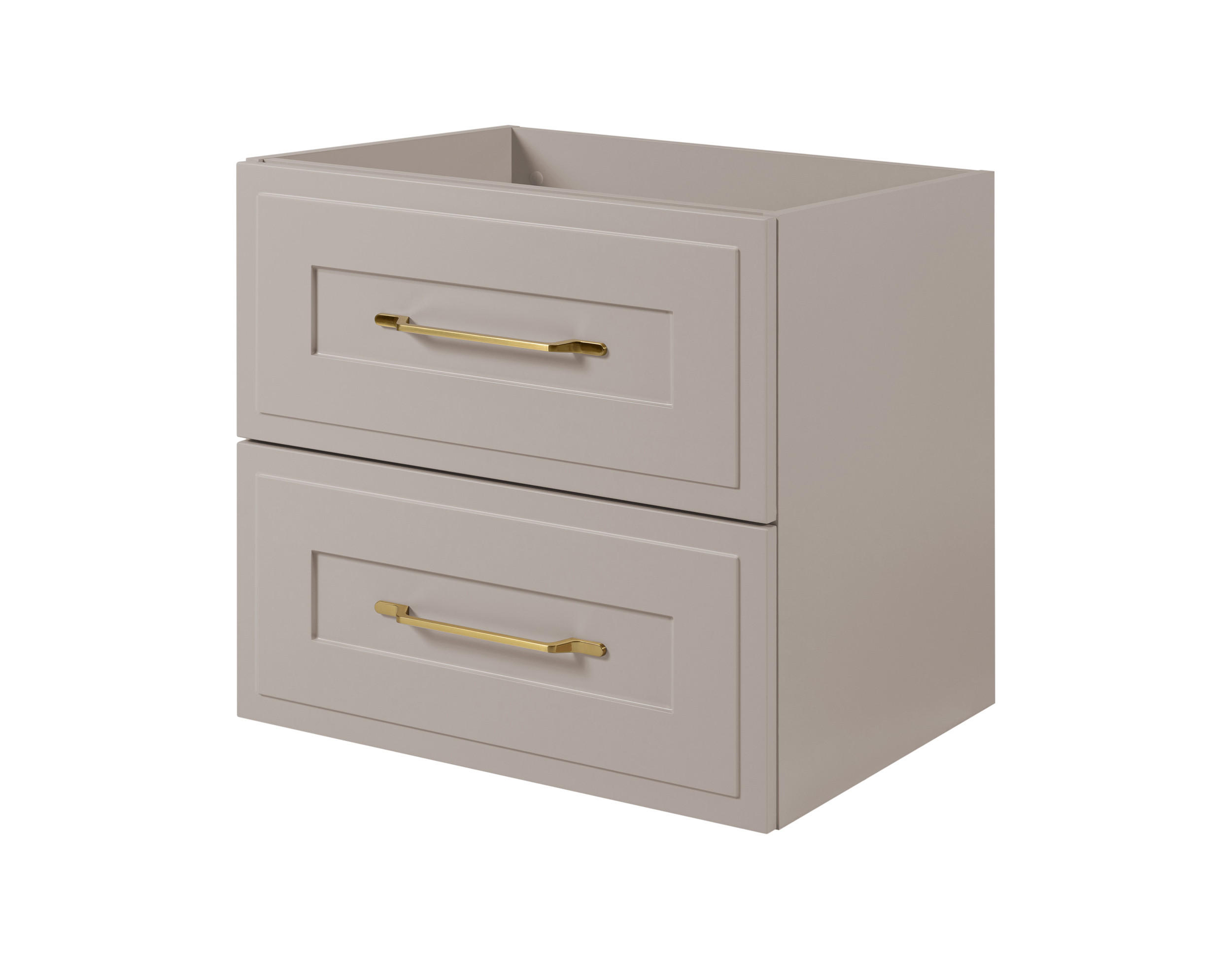 WASCHBECKENUNTERSCHRANK im klassischen Stil, Kaschmir, 60 x 57 x 46 cm - Beige/Goldfarben, Holzwerkstoff (60/57/46cm) - 3XE LIVING