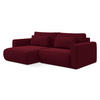 ECKSOFA mit Schlaffunktion Samt Stoff Rot - Bordeaux/Rot, Kunststoff/Textil (149/240cm) - LaMiaSofa