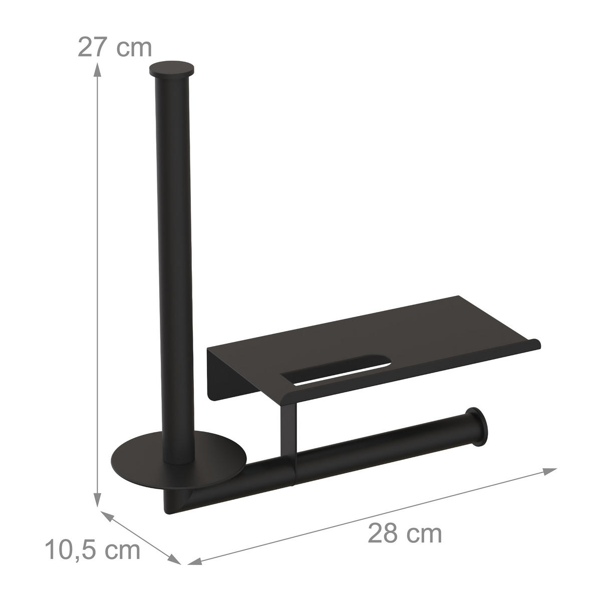 TOILETTENPAPIERHALTER - Schwarz, Kunststoff/Metall (28/27/10.5cm) - Relaxdays