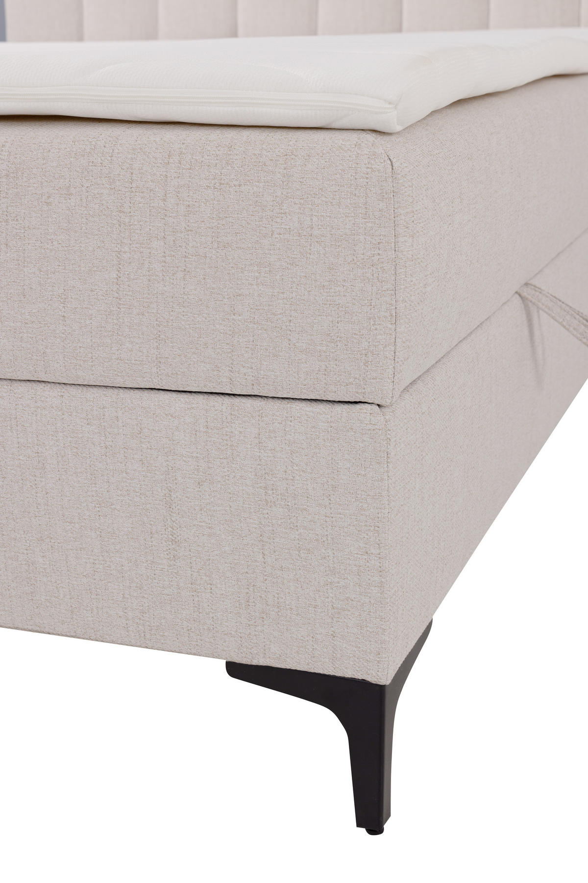 BOXSPRINGBETT SERANO mit Topper und Bettkasten, Beige, 120x200 cm - Beige, Textil (120/200cm) - KS Home Concept
