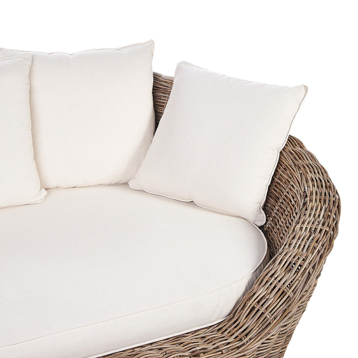 SONNENINSEL 2-Sitzer Naturfarben Cavo - Beige/Naturfarben, Naturmaterialen (227/80/124cm) - Beliani