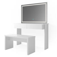SCHMINKTISCH Azur Weiß 120 cm mit LED Spiegel und Bank - Weiß, Holzwerkstoff (120/83/40cm) - Vicco