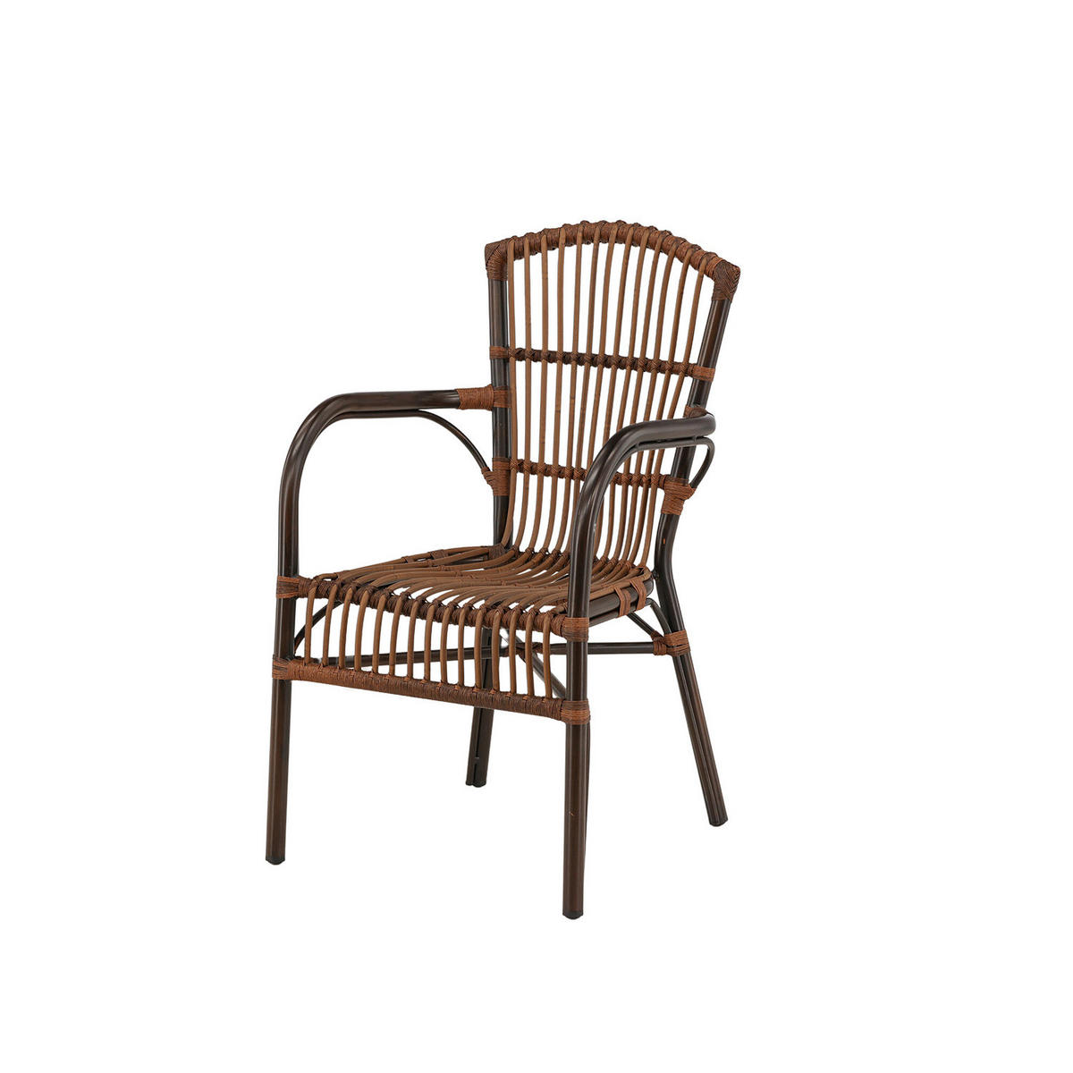 GARTENSTUHL - Braun - Aluminium - 55 x 60 x 63 cm - Braun, Metall (55/60/63cm) - home24