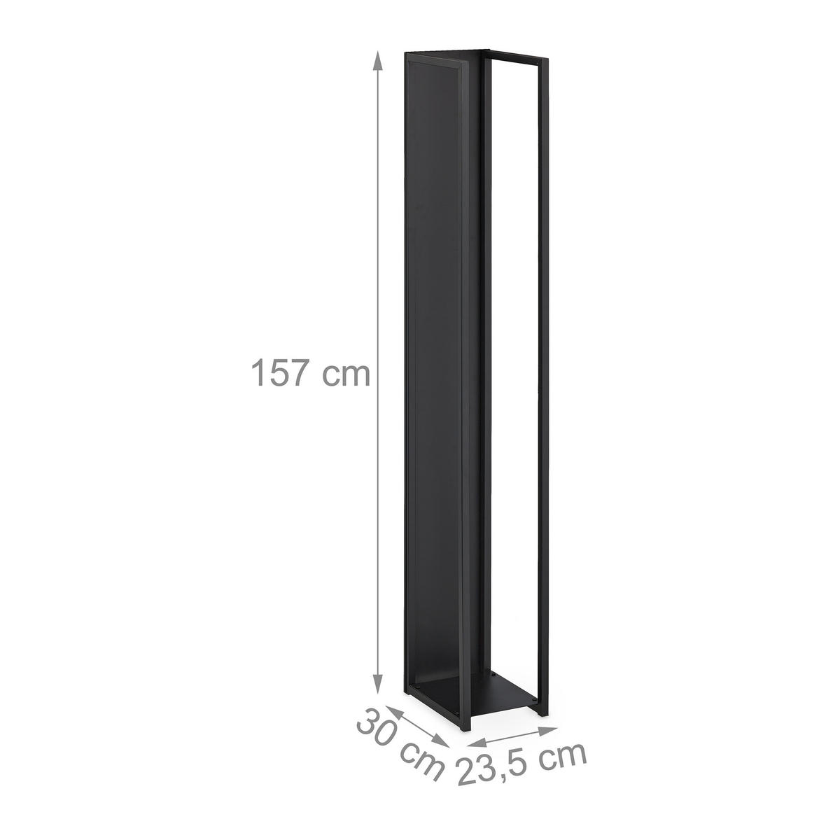 KAMINHOLZREGAL - Schwarz, Metall (23.5/157/30cm) - Relaxdays