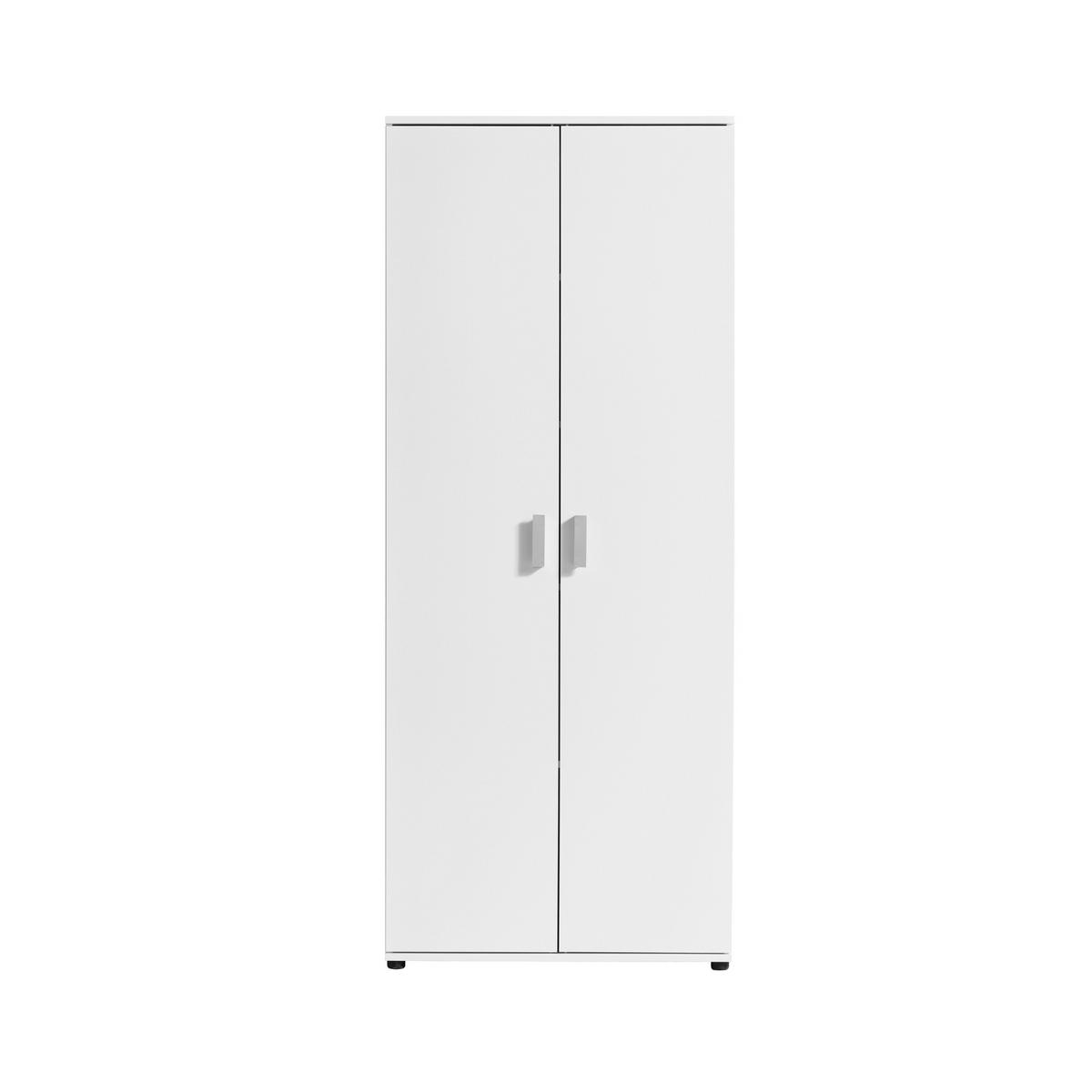 MEHRZWECKSCHRANK mit 2 Türen & 4 Einlegeböden in weiß - Weiß, Holzwerkstoff (35/184/75cm) - Home Collective