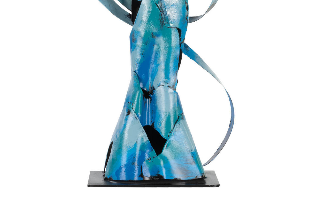 METALLSKULPTUR Blau 51/23 cm - Blau/Weiß, Metall (1.4/23/13cm) - KUNSTLOFT