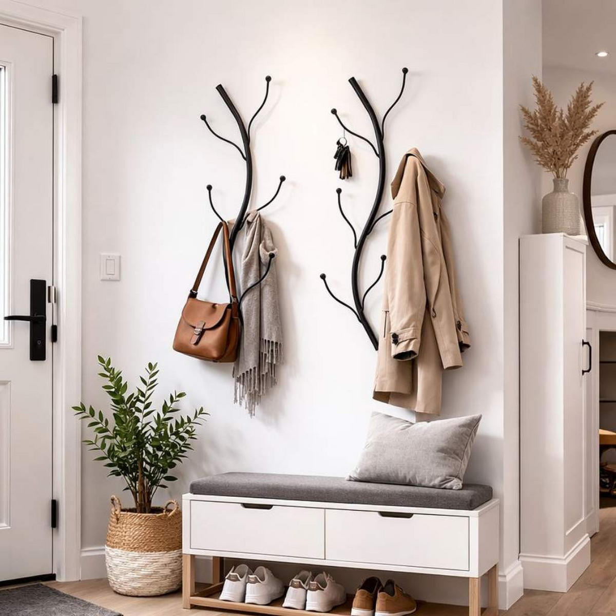 WANDGARDEROBE Flora 2er Set für die Wand 97 cm Metall Schwarz - Schwarz, Metall (22/97/8cm) - DanDiBo