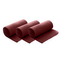 FLEECEDECKE 3er Set weinrot 130/160 cm Kettelrand Anti-Pilling - Bordeaux, Textil (130/160cm) - wometo