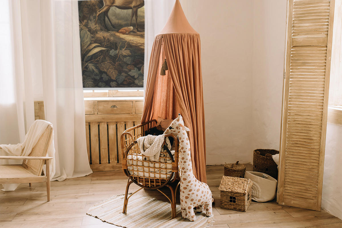 VNÚTORNÁ roleta - okenná roleta - roleta - 60x140 cm - Zvieratá v lese - hnedá, plast (60/140/0.5cm) - TULUP