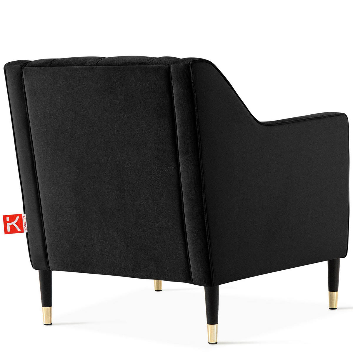SESSEL NOMUS Kunstleder, gesteppt, Schwarz - Wengefarben/Schwarz, Holz/Holzwerkstoff (77/78/80cm) - KONSIMO®