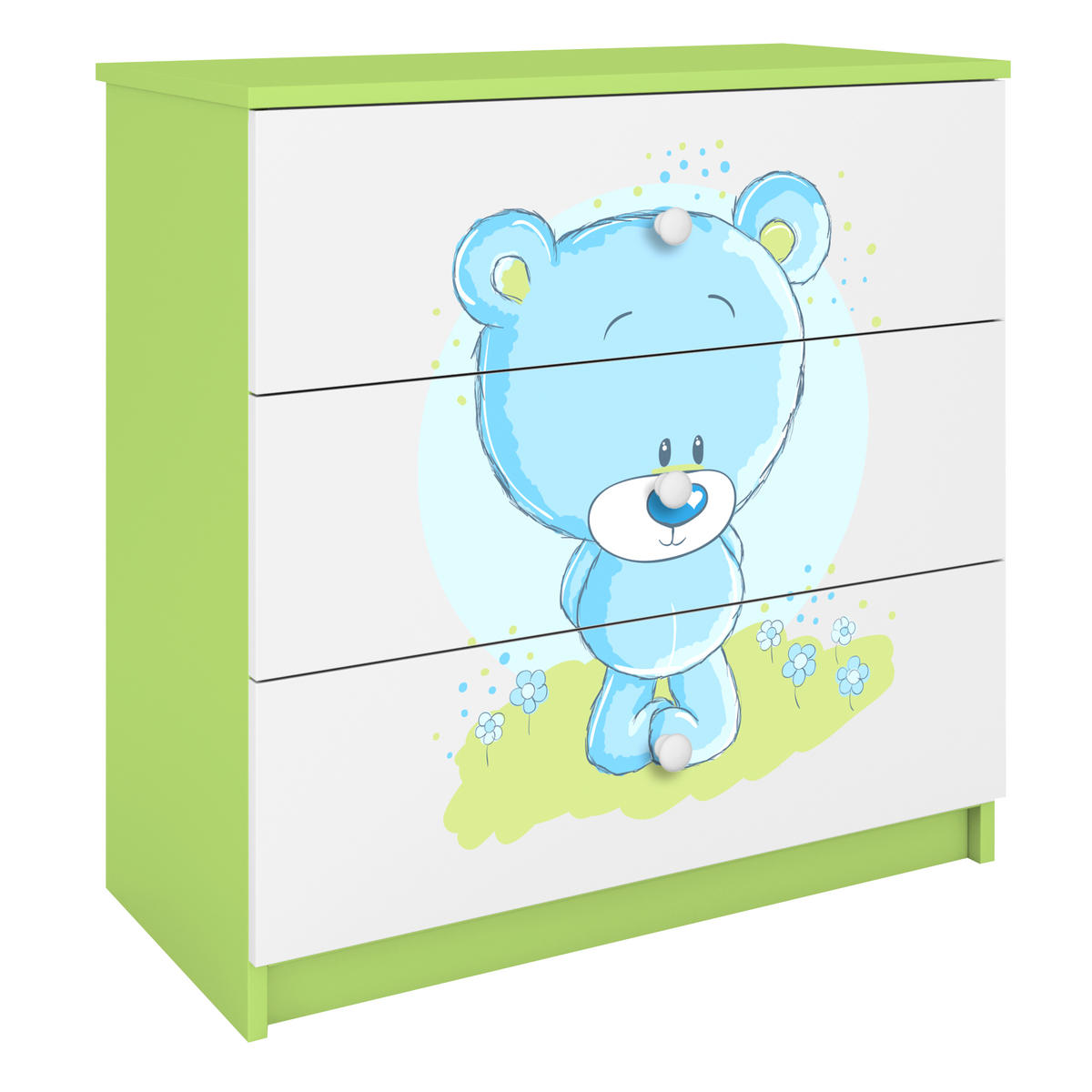 KOMMODE Babydreams Blaubär 81/81/41 - Grün, Holzwerkstoff (81/81/41cm) - RAUMHIRSCH FURNITURE