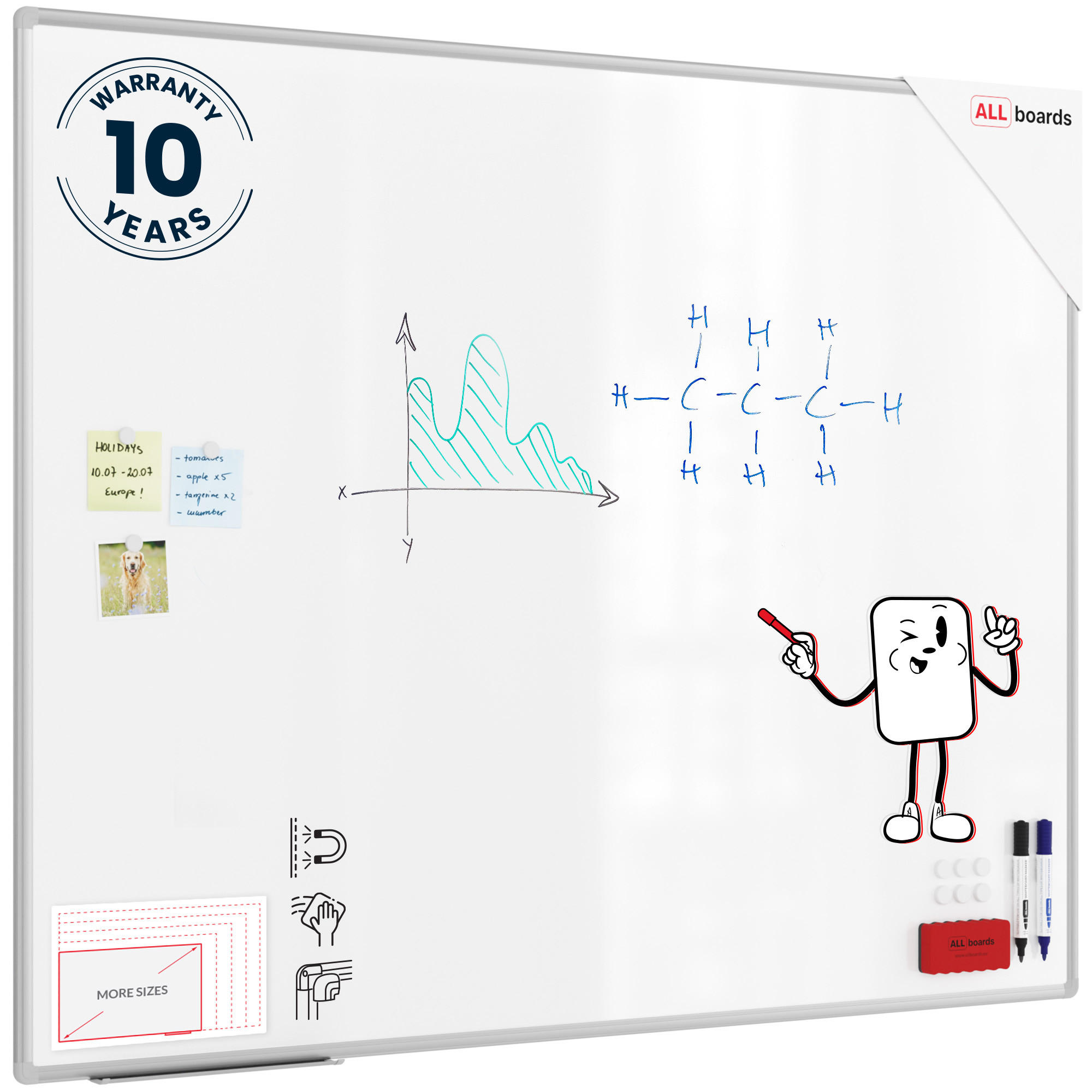 MAGNETISCHES Whiteboard - PREMIUM EXPO Alurahmen 150x120cm - Weiß, Metall (150/120/1.6cm) - ALLboards