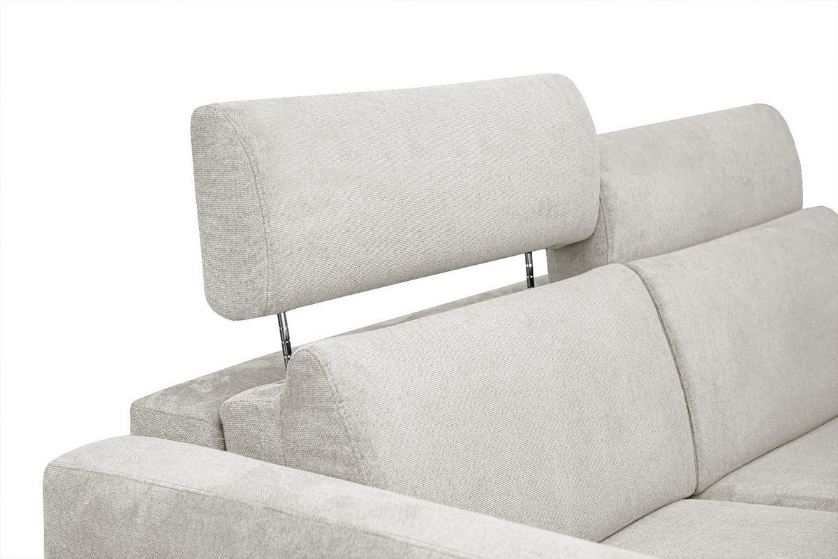 SOFA MEZO 3-Sitzer mit Schlaffunktion, ecru - Ecru/Schwarz, Holz/Textil (232/90/107cm) - Courtois Laville