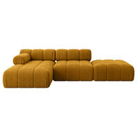 ECKSOFA modulares Sofa Lizur-L1 - 285x160x70 cm Senfgelb Cord - Currygelb, Holzwerkstoff/Textil (285/160cm) - ALTDECOR