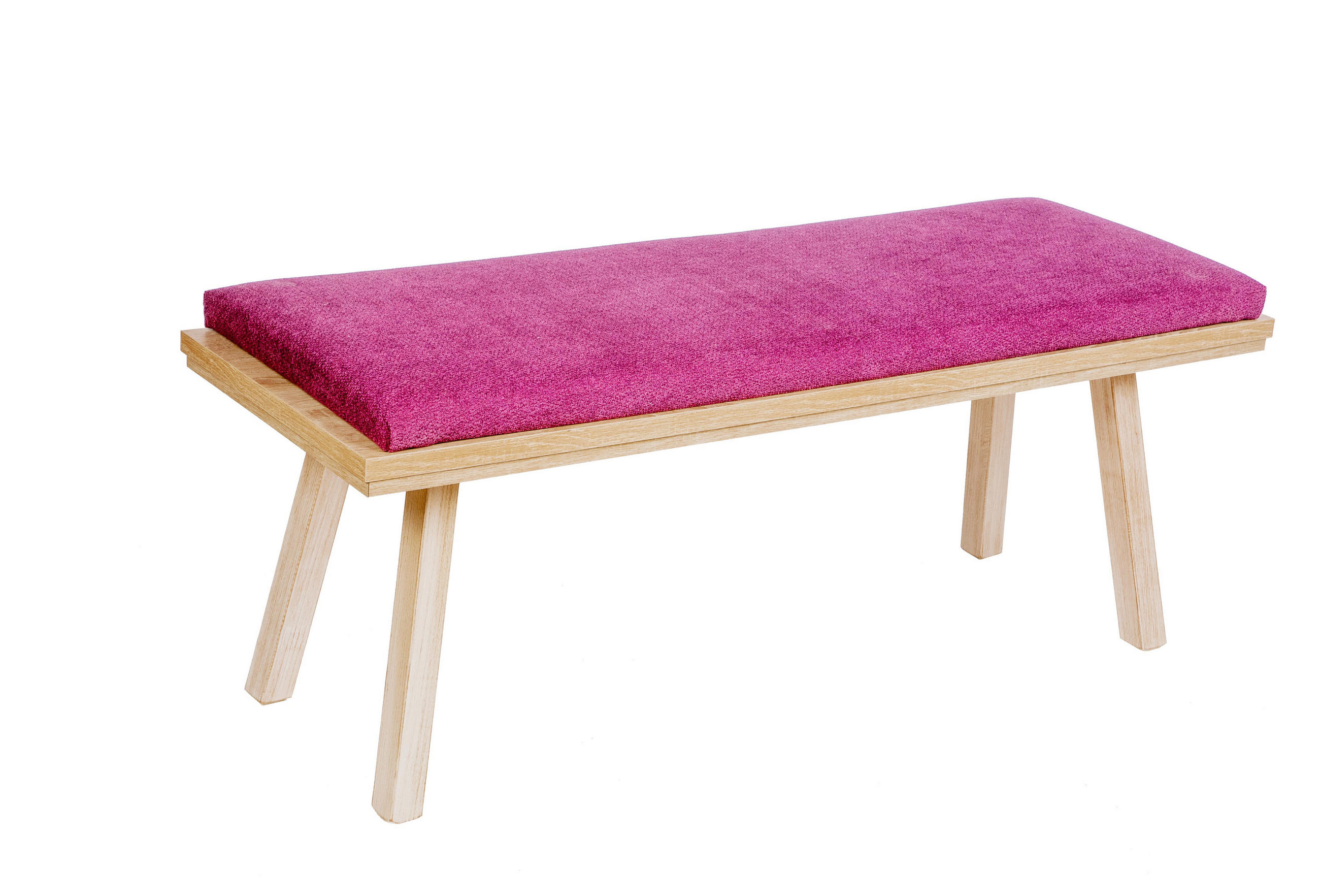 GARDEROBENBANK Die Zeitlose - Eichefarben/Bordeaux, Holz/Textil (45/50/125cm) - Kundler Home