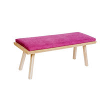 GARDEROBENBANK Die Zeitlose - Eichefarben/Bordeaux, Holz/Textil (45/50/125cm) - Kundler Home