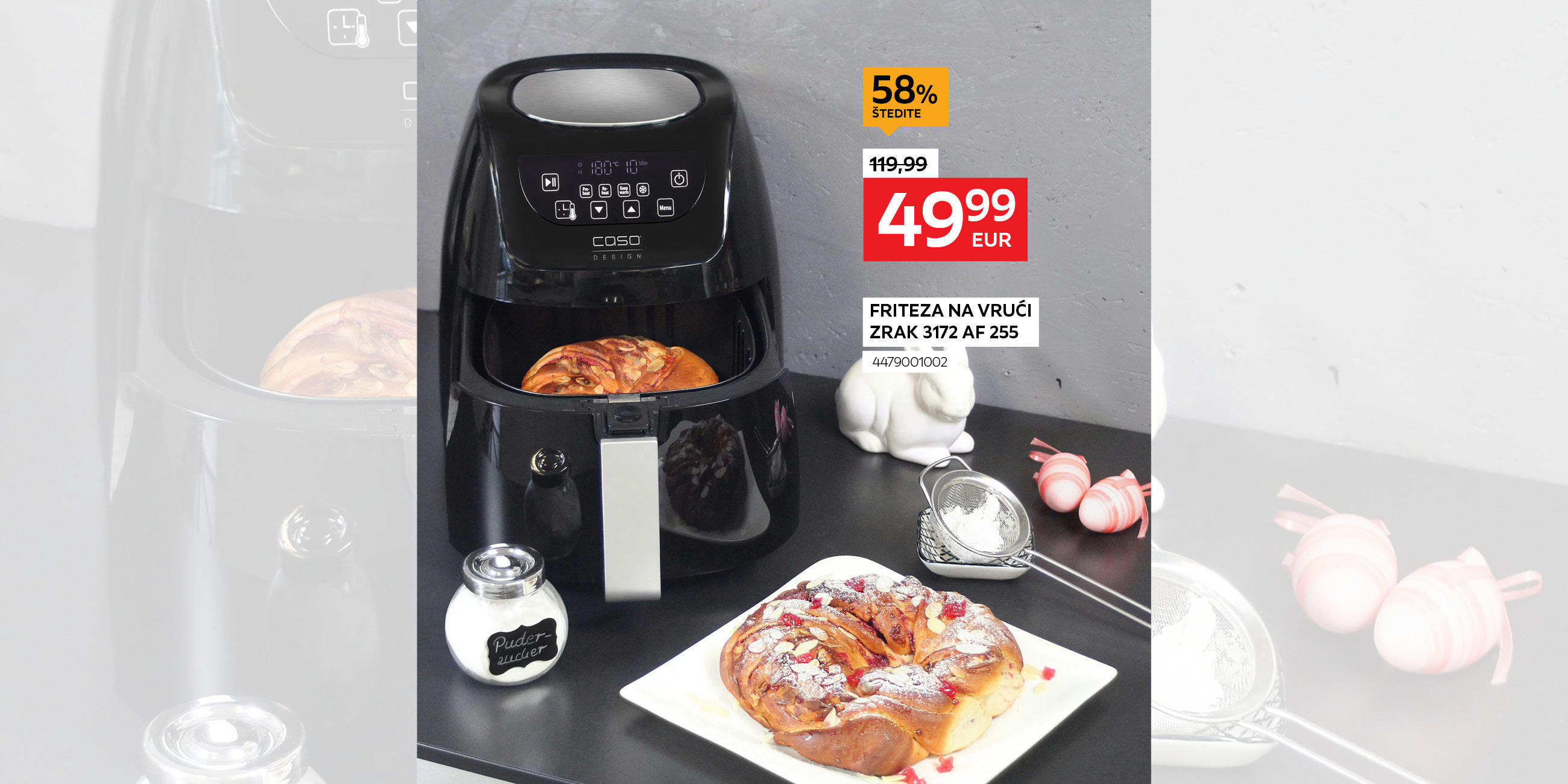 friteza na vruči zrak 4479001002 umjesto 119,99€ nova cijena 49,99€ štedite 58%