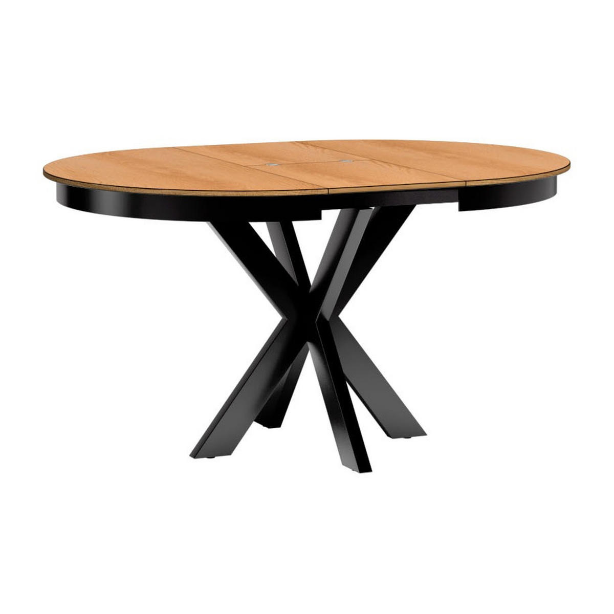 ESSTISCH Fonti F-10 rund ausziehbar 110-150 x 110 x 75 cm Karamell-Eiche - Eichefarben, Holzwerkstoff/Metall (150/110/75cm) - Koseto