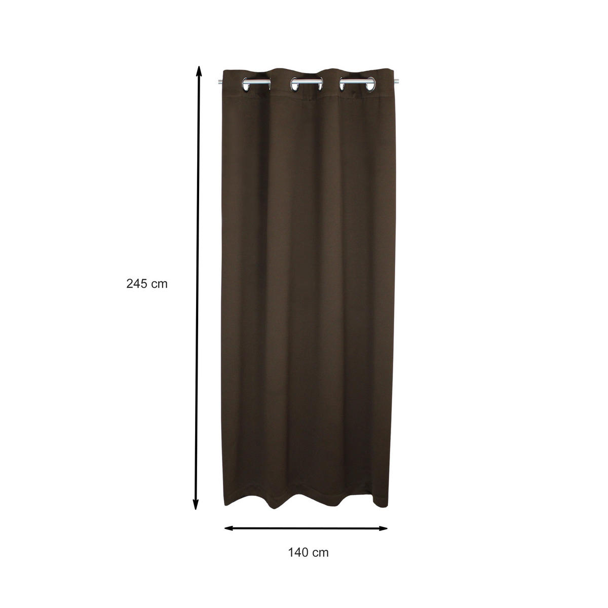 VERDUNKELUNGSVORHANG Ösen 140/245 cm Braun - Braun, Textil (140/245cm) - TiborTex