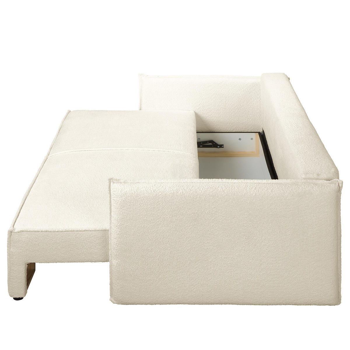 SCHLAFSOFA - Schwarz/Weiß, Kunststoff/Textil (221/70/105cm) - home24