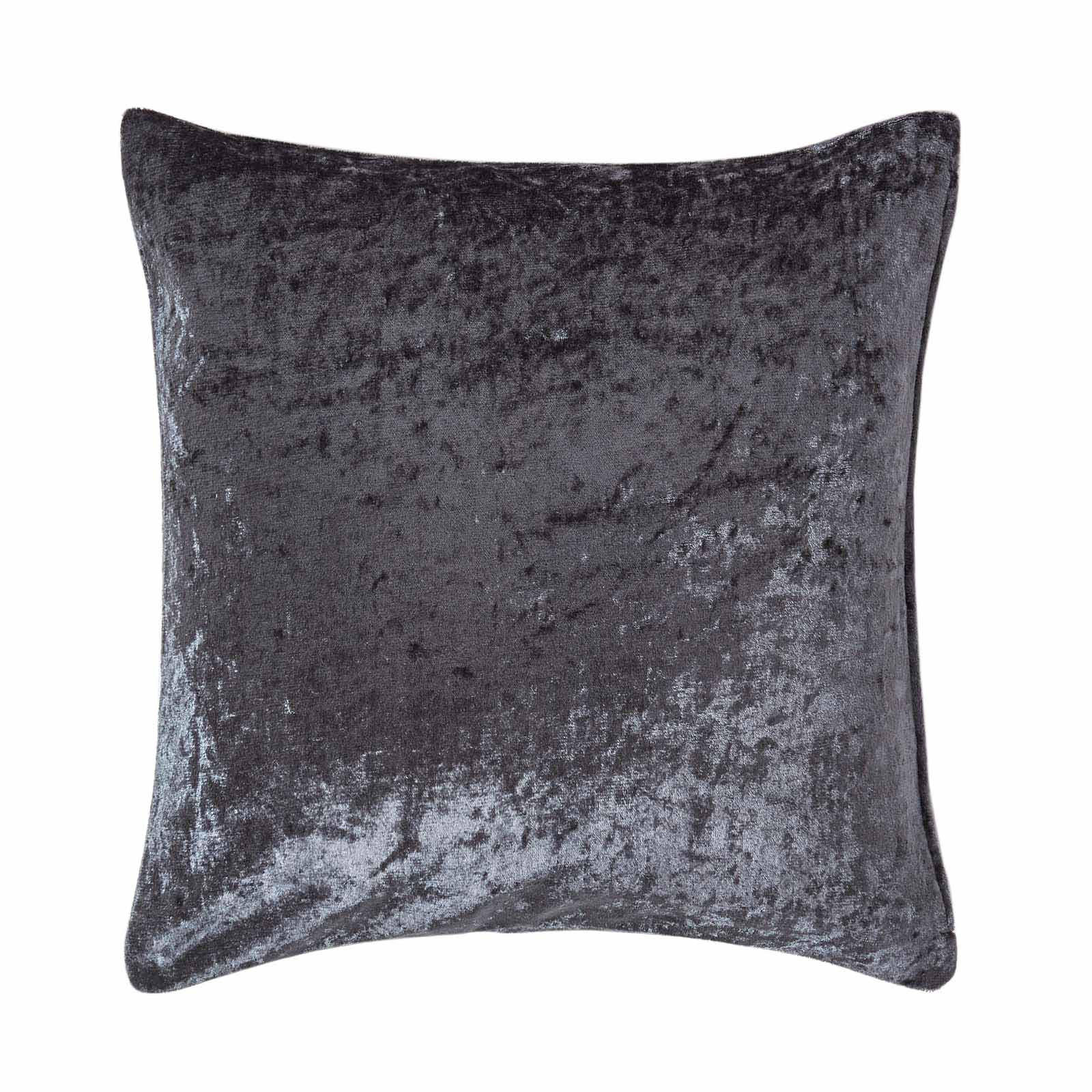 KISSENHÜLLE Pannesamt dunkelgrau 45/45 cm - Dunkelgrau, Textil (45/45cm) - Homescapes