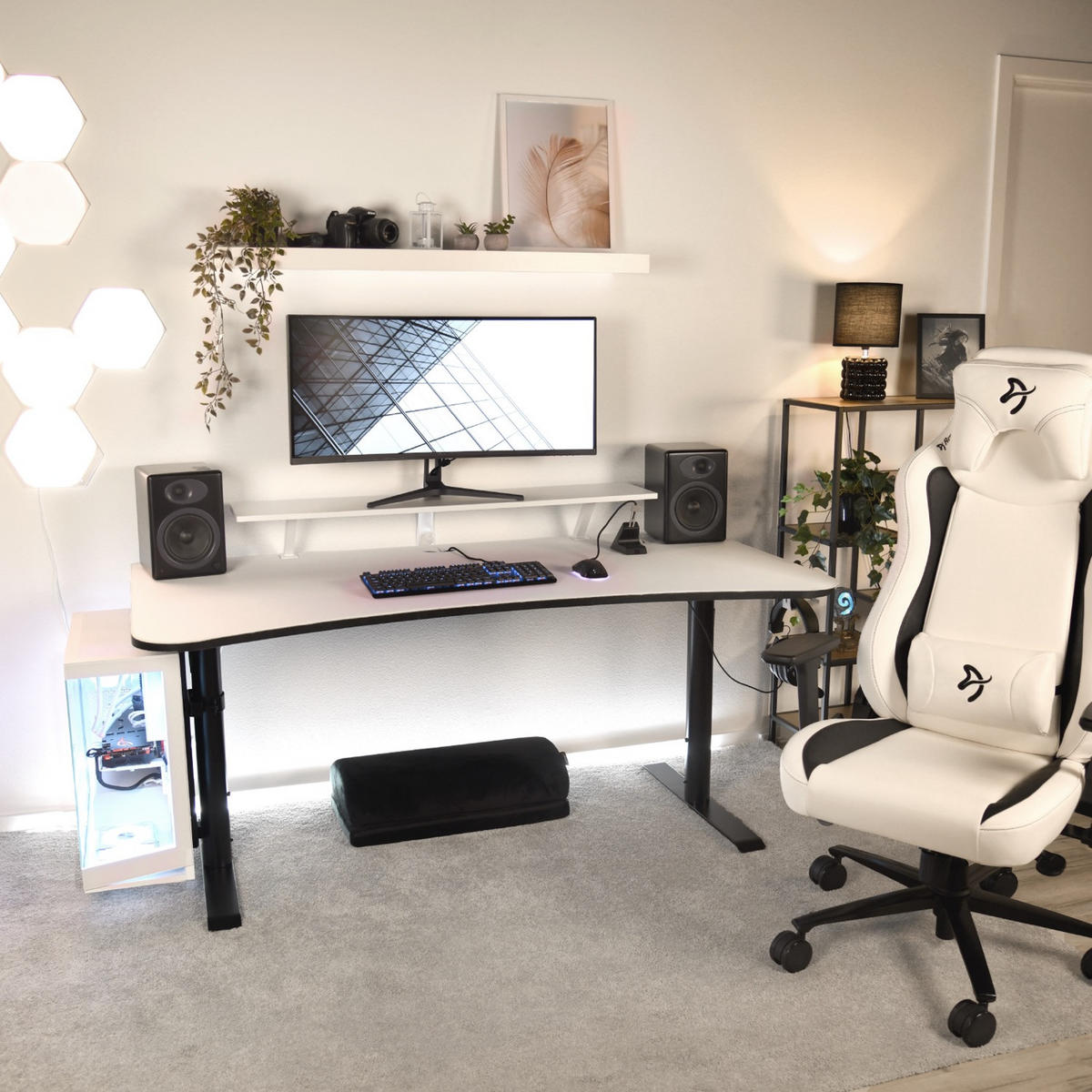 SCHREIBTISCHAUFSATZ Arena 111/23/15 cm Weiß - Weiß, Metall (23/111/15cm) - Arozzi