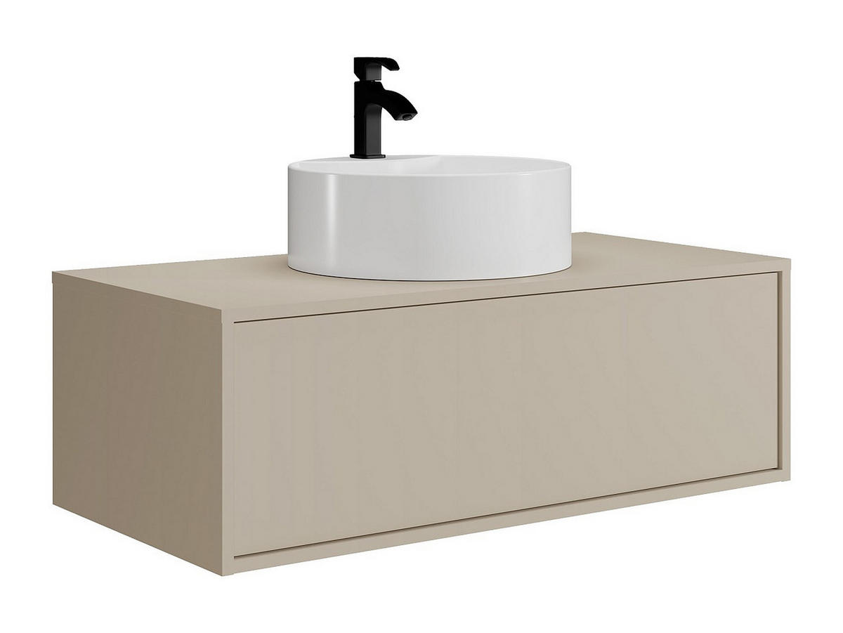 EINZELWASCHTISCH - 94 cm x 47 cm - Holz, Platte - Beige - TEANA - Beige, Holz (94/32/47cm) - Vente-Unique