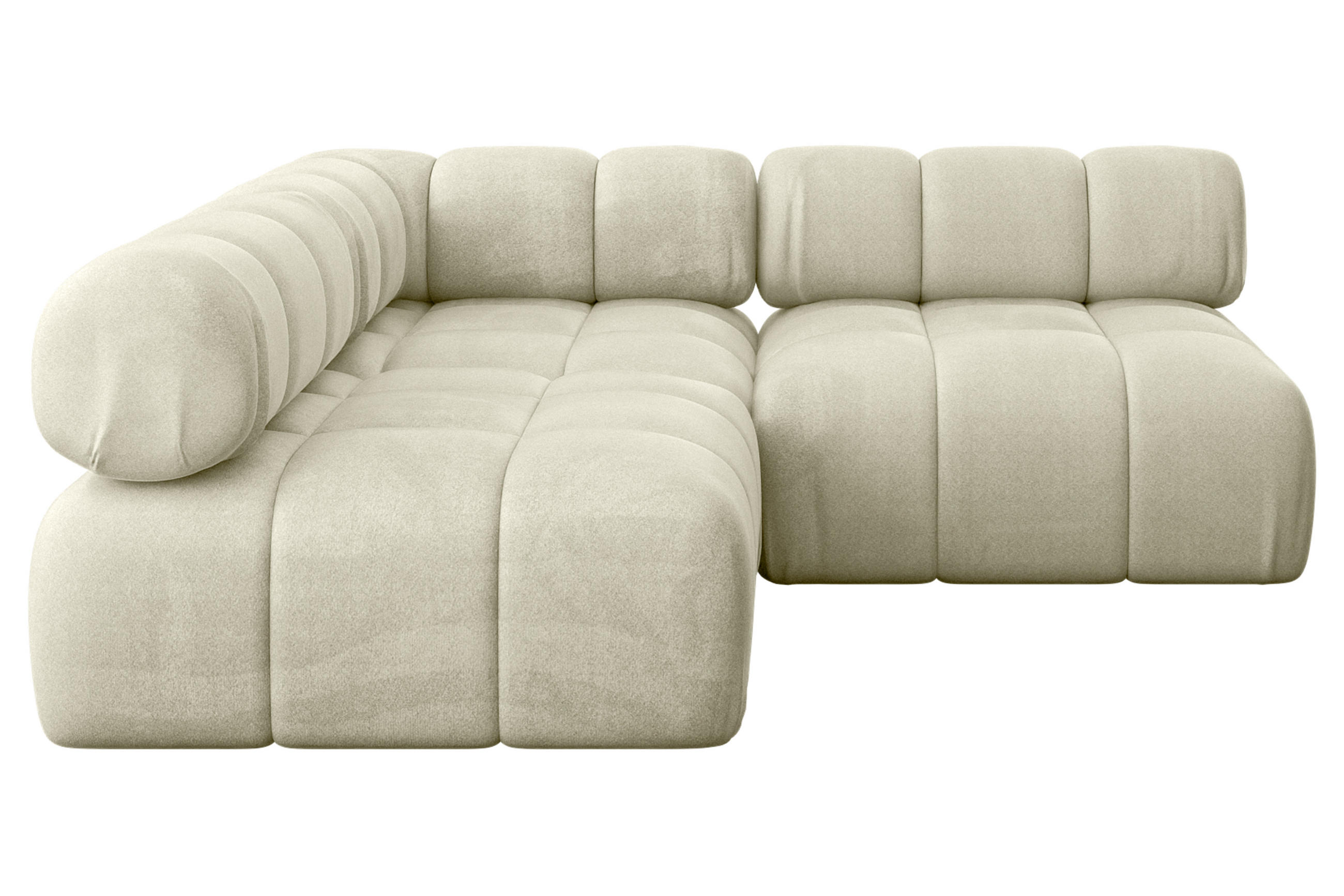 ECKSOFA modulares Sofa Samaro-L1 - 190x190x70 cm Beige Velours - Beige, Holzwerkstoff/Textil (190/190cm) - ALTDECOR