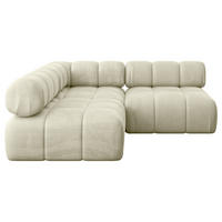 ECKSOFA modulares Sofa Samaro-L1 - 190x190x70 cm Beige Velours - Beige, Holzwerkstoff/Textil (190/190cm) - ALTDECOR