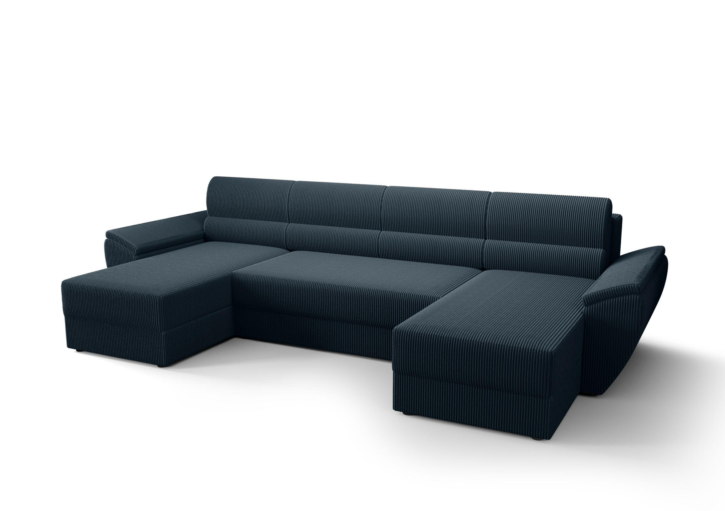 ECKSOFA REBIU2 Poso 05 mit Schlaffunktion - Dunkelblau, Textil (326/86/140cm) - Bedante