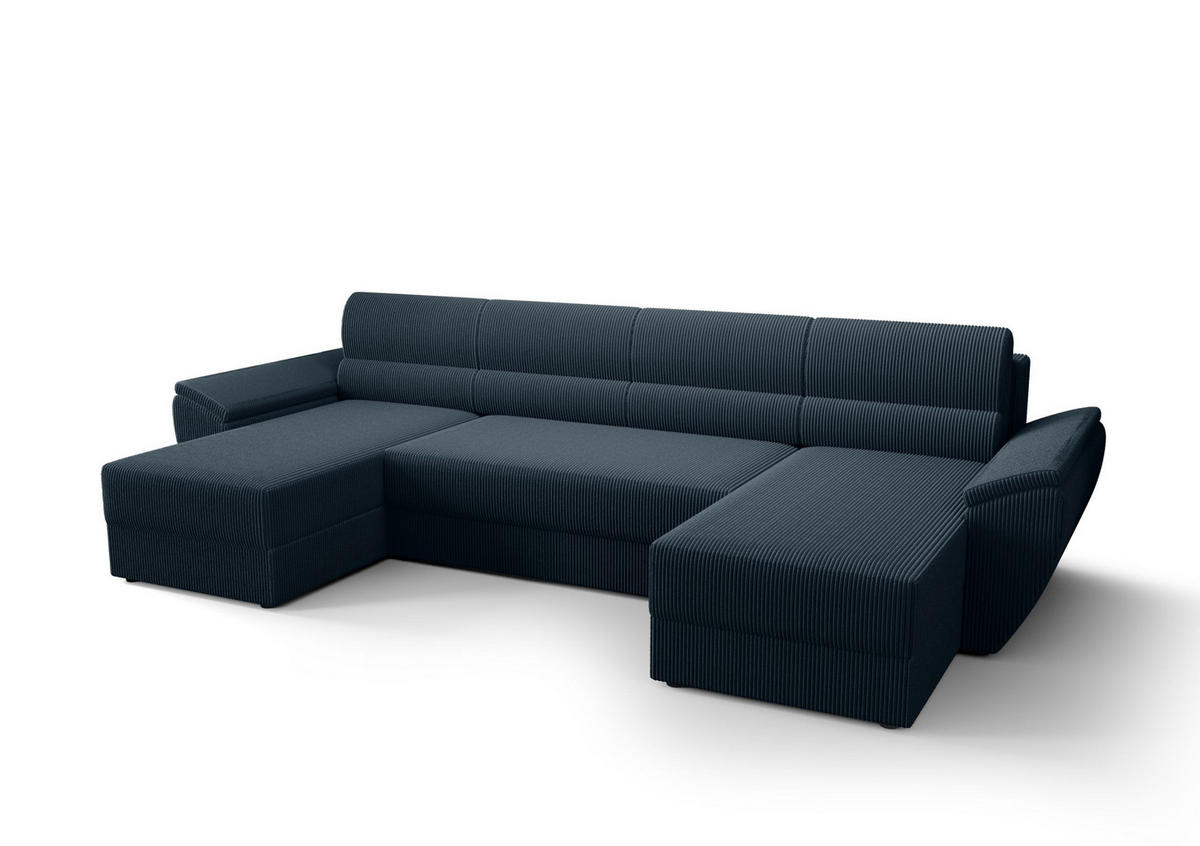ECKSOFA REBIU2 Poso 05 mit Schlaffunktion - Dunkelblau, Textil (326/86/140cm) - Bedante