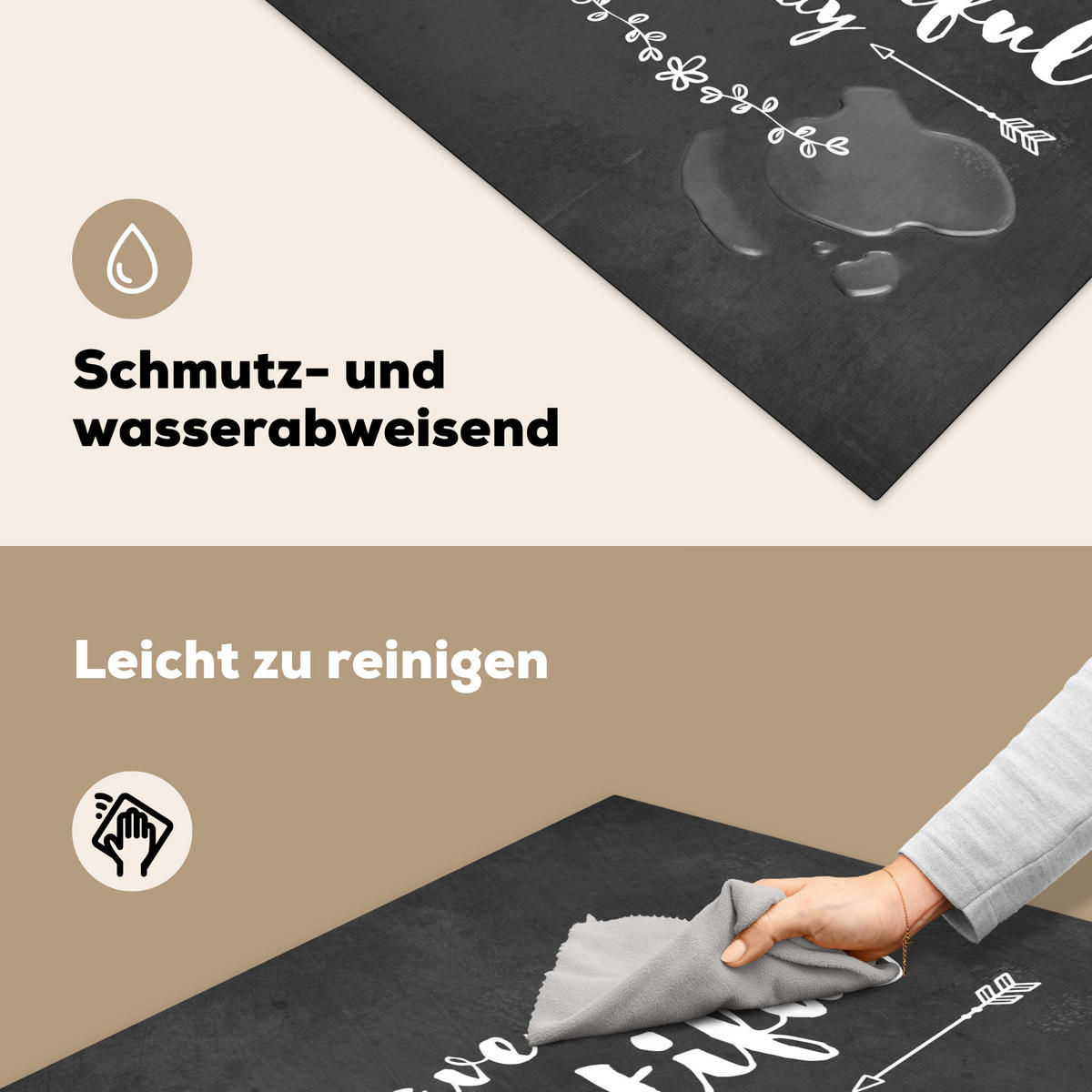 HERDABDECKPLATTE Zitat - Einen schönen Tag - Grau - Weiß Induktionsmatte 78x78 cm - Anthrazit, Kunststoff (78/78/0.2cm) - MuchoWow