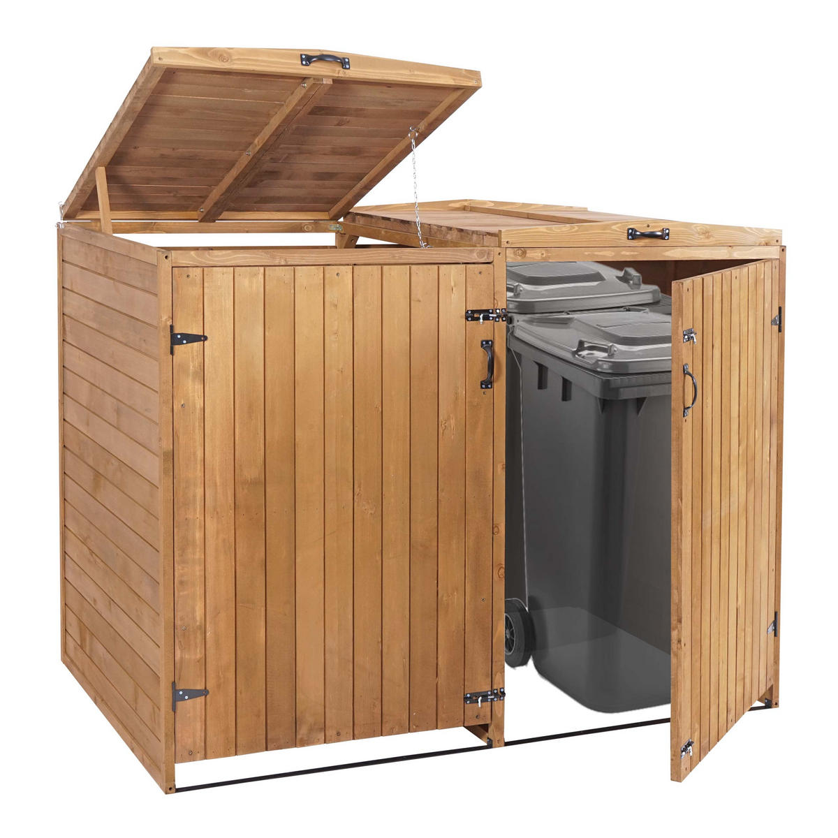 2ER-/4ER-MÜLLTONNENVERKLEIDUNG Braun - Braun, Holz (158/126/98cm) - MCW