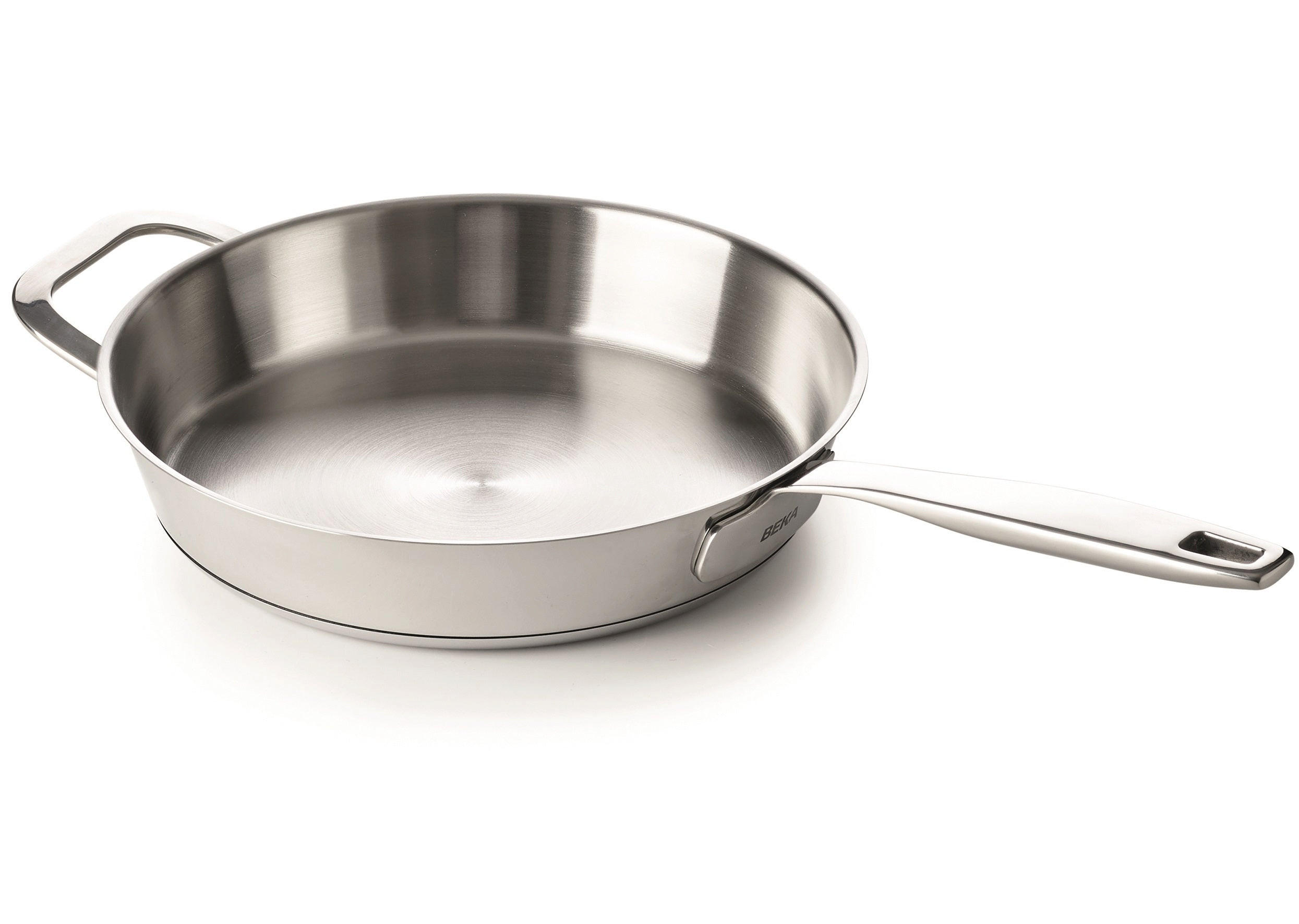 BRATPFANNE Maestro Edelstahl mit Gegengriff Ø 32 cm – geeignet für alle Wärmequellen – ohne Antihaftbeschichtung - Silberfarben, Metall (1/34/8cm)