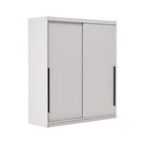 SILENTE 180 cm Schiebetürenschrank mit Einlegeböden und Kleiderstange - Beige, Holzwerkstoff (180/205/60cm) - Idohome