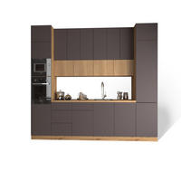 KÜCHENZEILE 360 - Langen KL3-M360 in Grau/Artisan Eiche - Schwarz/Eiche Artisan, Holz (360/248/58cm)