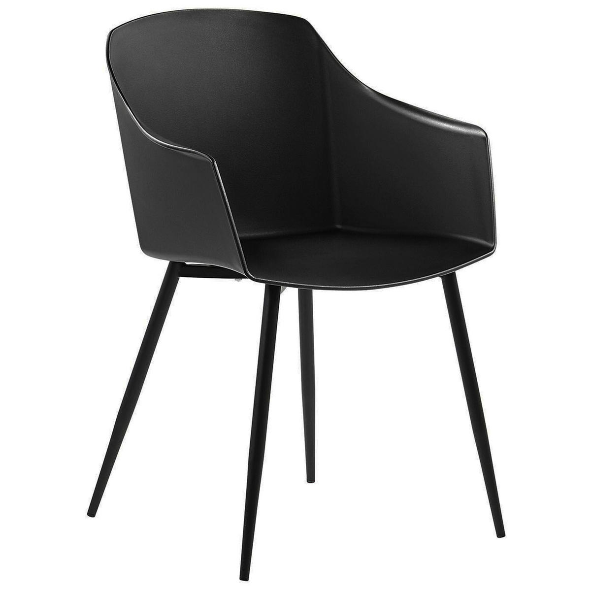 ESSZIMMERSTUHL 2er-Set Kunststoff Schwarz Fonda - Schwarz, Kunststoff/Metall (57/83/51cm) - Beliani