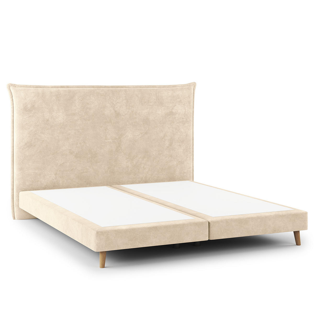 BOXSPRINGBETT - Klassisch - Creme, Holz (180/200cm) - home24