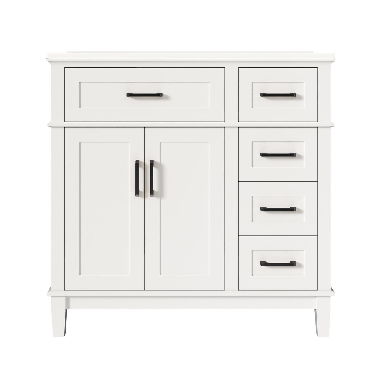 WASCHBECKENSCHRANK 90 x 46 x 87 cm Weiß - Weiß, Holzwerkstoff (46/87/90cm) - Beauniv