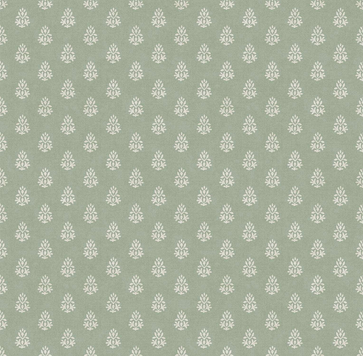 TAPETE kleine Ornamente 53 cm x 10 m - Grün, Papier (53/1000cm) - Sanders & Sanders