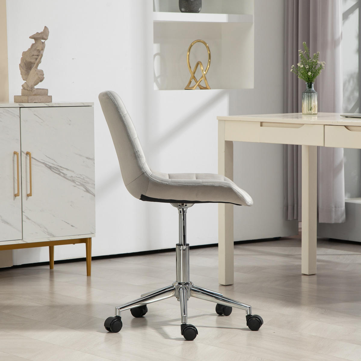 SCHREIBTISCHSTUHL MICKY Grau - Grau, Textil (50/92/54cm) - SVITA