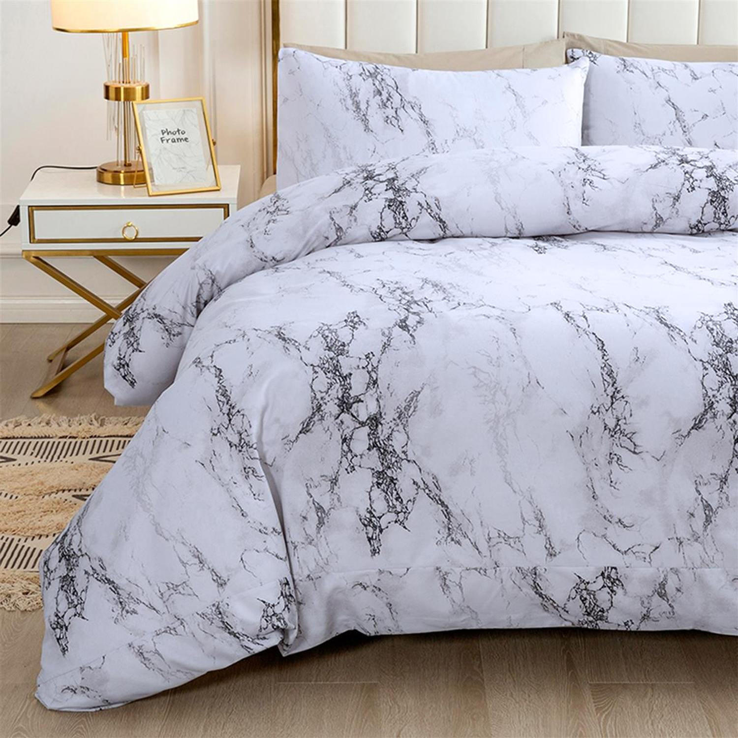 BETTWÄSCHE (Marmor) - Multicolor, Kunststoff (135/200cm) - Intirilife