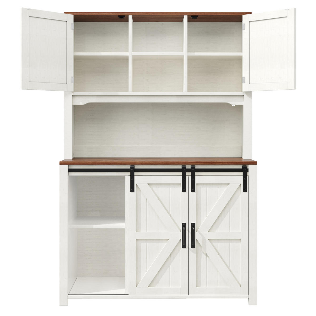 KÜCHENSCHRANK mit LED 115 x 40 x 174,7 cm MDF Weiß - Weiß, Metall (40/174.7/115cm) - Meubliv