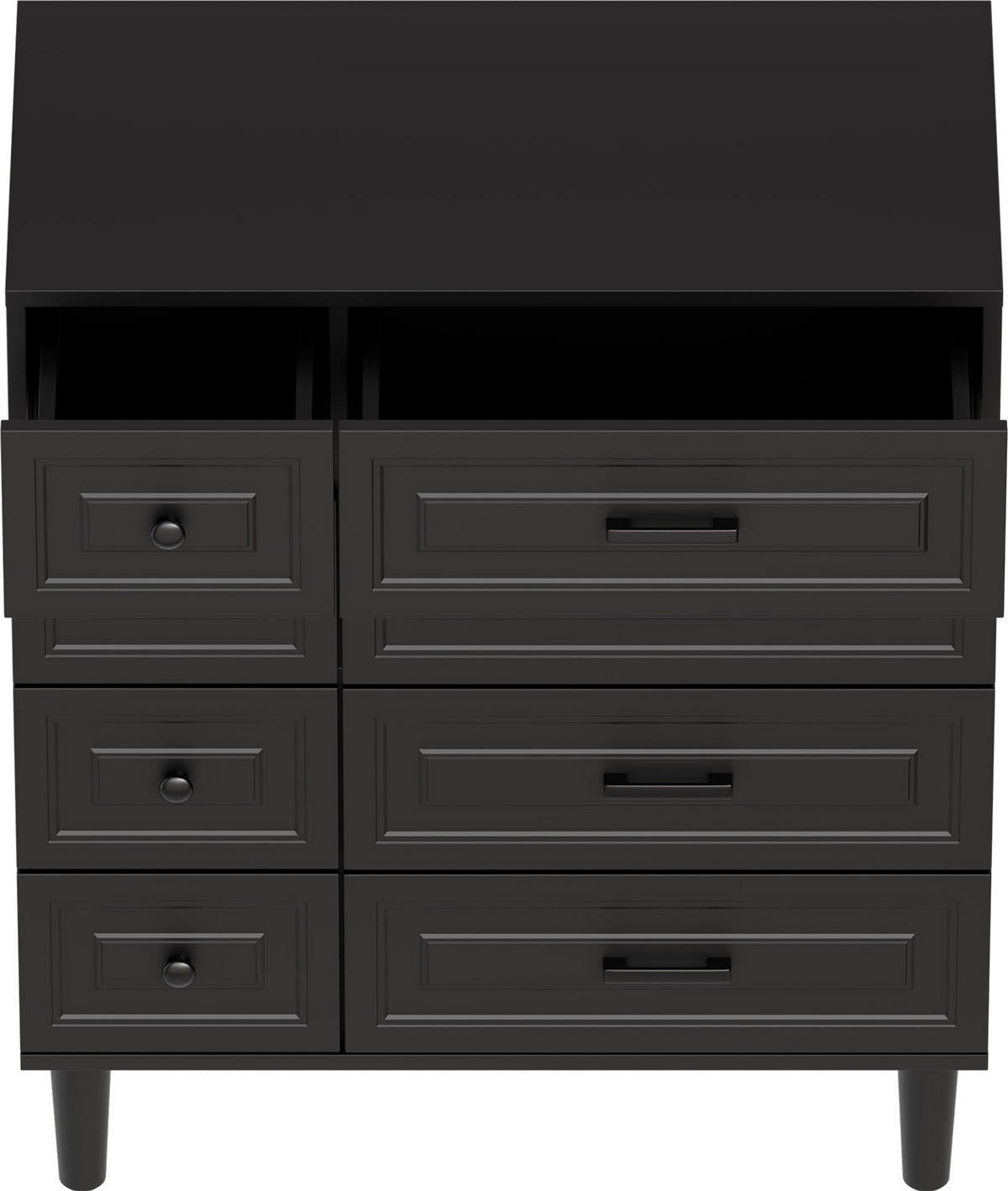 SCHUBLADENKOMMODE mit Füßen in 75/87/40cm-DG3 - Schwarz, Holzwerkstoff/Metall (40/87/75cm) - HOMAVO