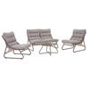 GARTENSET 4-Sitzer, Taupe - Taupe, Textil - Oviala