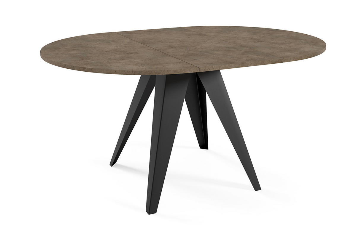 ESSTISCH Gerda Chicago Concrete Dunkelgrau / Schwarz 100/138 / 100 / 76cm - Dunkelgrau/Schwarz, Holz/Holzwerkstoff (100/100/76cm) - Feldmann-Wohnen