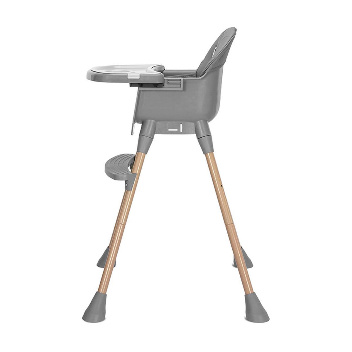 HOCHSTUHL Vanilla 3 in 1 grau Kinderstuhl, Tablett, Fußstütze, Gurt - Grau, Kunststoff (66/94/60cm) - Lorelli
