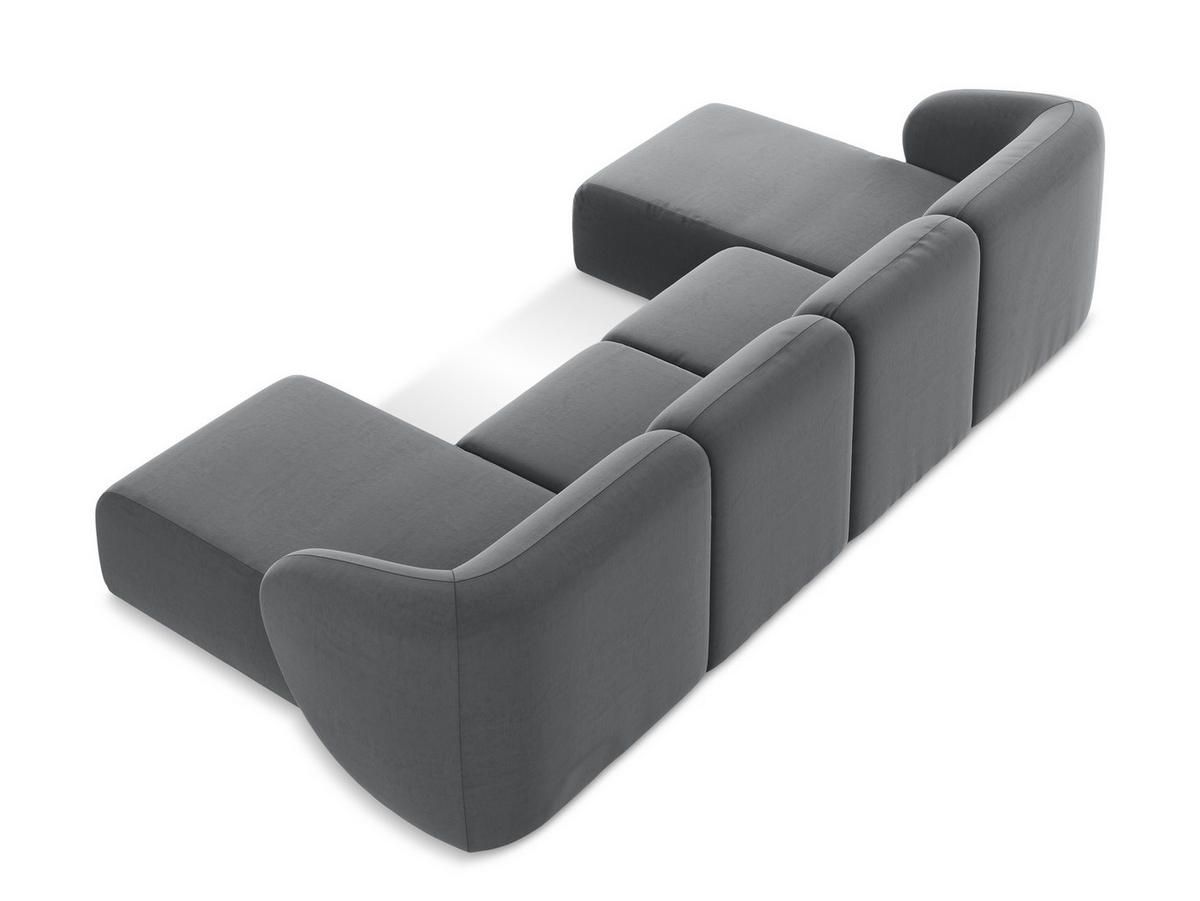 ECKSOFA Rechts Bouclé Stoff Weiß - Schwarz/Weiß, Holzwerkstoff/Kunststoff (178/166cm) - Makamii